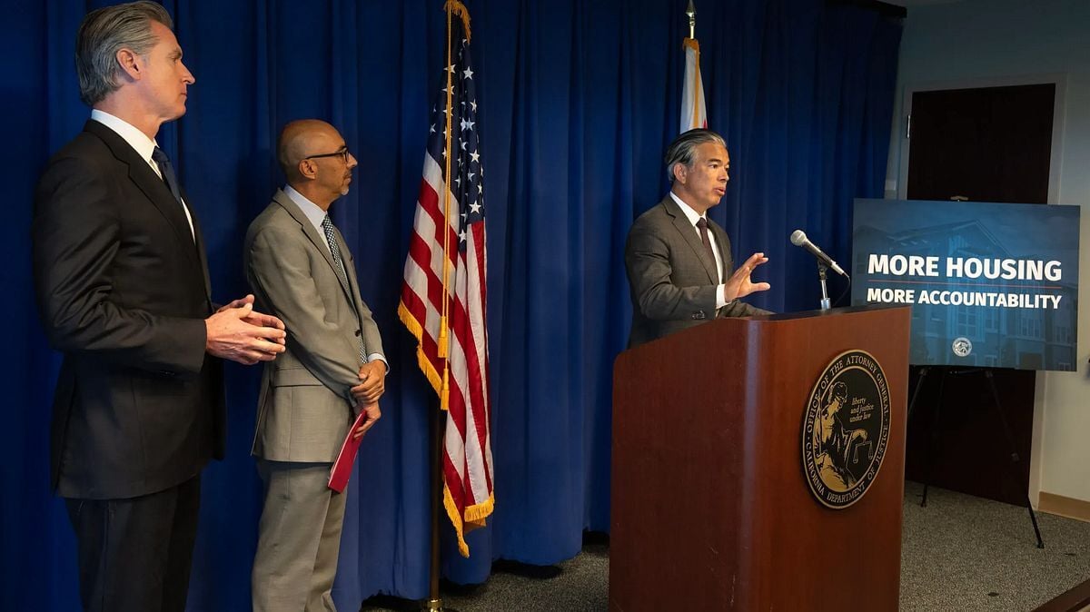 Rob Bonta announces Elk Grove housing lawsuit settlement in Sacramento.